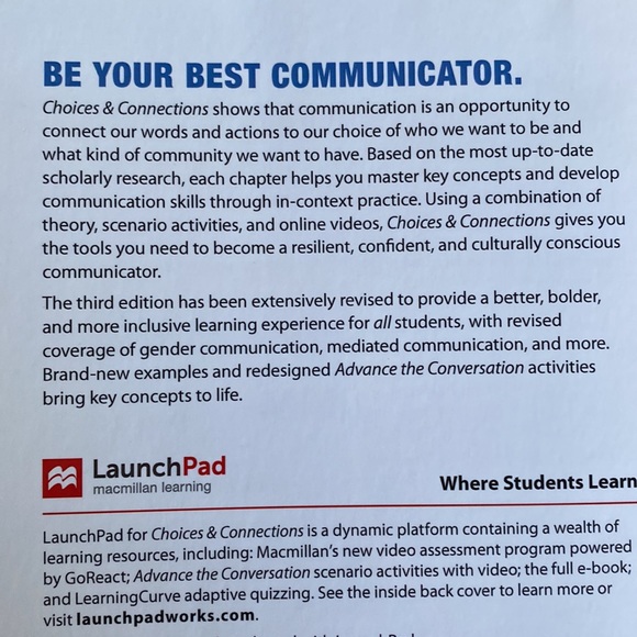 Macmillan Learning Choices & Connections Third Edition Book - Picture 3 of 10